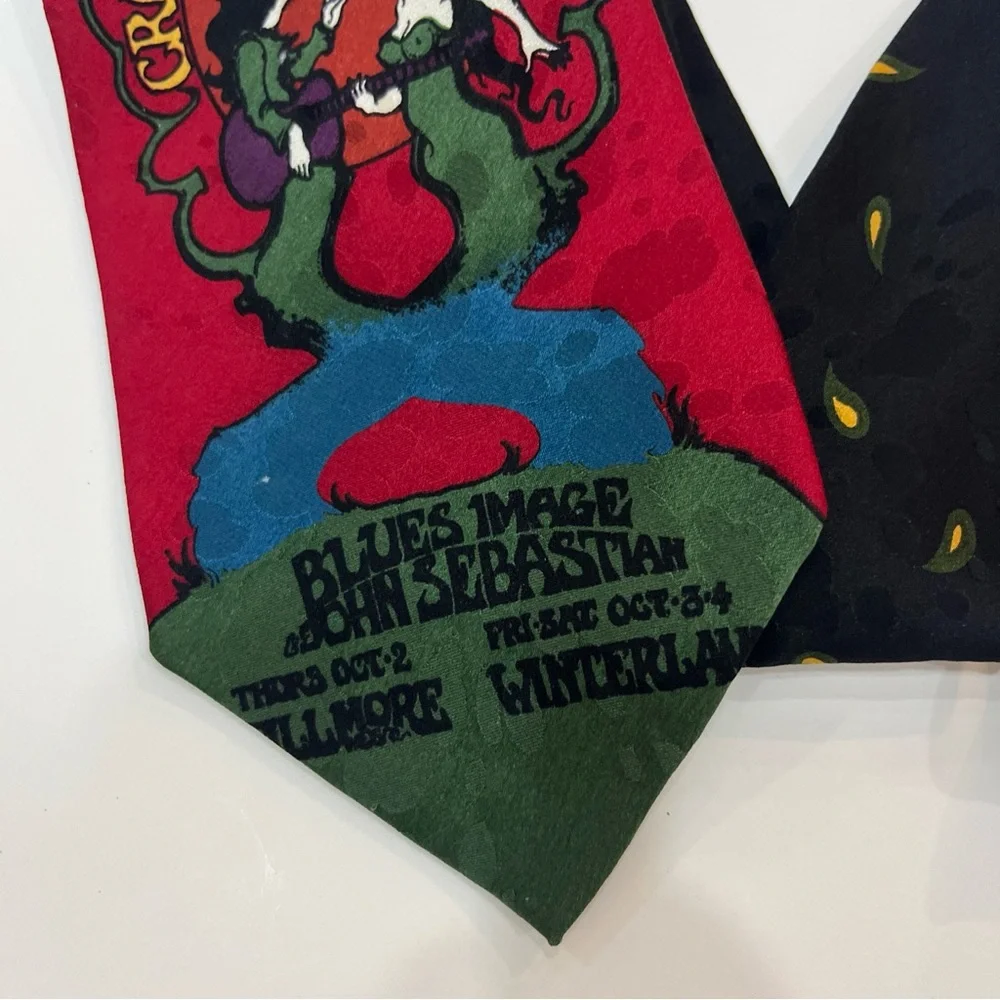 *The Fillmore Poster Ties CSN & Y #194 Bill Graham 100%‎ Silk Tie  HAND MADE